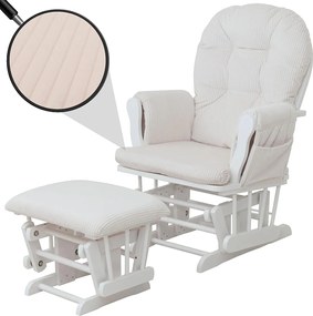 Leżanka MCW-C76,  kremowy rama biały