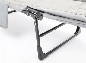 Składana leżanka turystyczna z materacem Morra CT02L, kolor szary