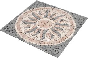 Mozaika marmurowa Rosone Sonne 90x90 cm szara kremowa różowa