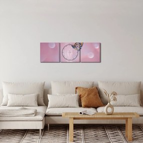 Obraz - Motyl (z zegarem) (90x30 cm)