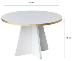 Stolik konferencyjny Mushroom Gold and White