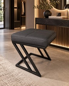 Pufa ZETA LOFT ławka taboret podnóżek metal eko-skóra D23