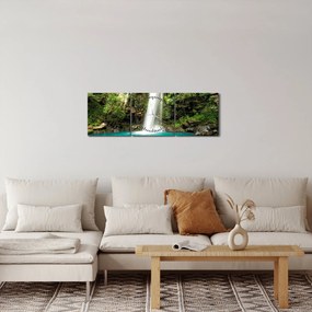 Obraz - Wodospad (z zegarem) (90x30 cm)