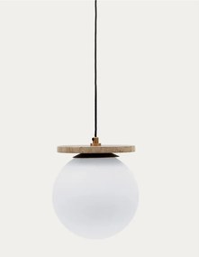 Biała lampa wisząca ze szklanym kloszem ø 20 cm Malachi – Kave Home