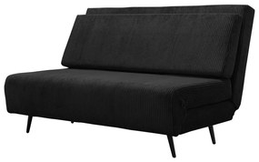 Antracytowa sztruksowa rozkładana sofa 140 cm Mallory – Støraa