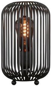 Czarna lampa stołowa z metalowym kloszem (wysokość 25 cm) Cage – Fischer &amp; Honsel