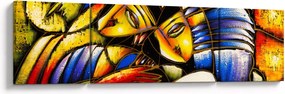Obraz - Obraz olejny, kochankowie (170x50 cm)