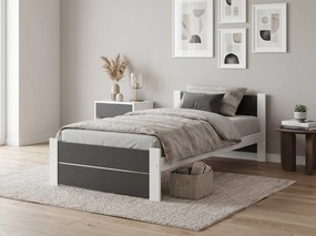 Łóżko IKAROS DOUBLE 80 x 200 cm, antracyt/biały Stelaż: Bez stelaża, Materac: Bez materaca