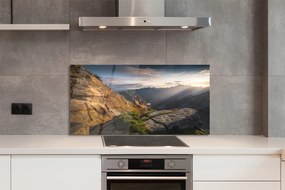 Panel szklany do Kuchni Wschód Słońca nad Granią