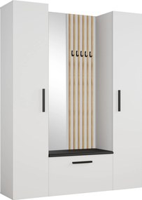 Masseno Garderoba MODULO 160,6/204/40 cm do Przedpokoju Nowoczesna Biała