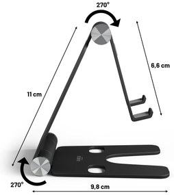 Aluminiowy stojak na telefon na biurko, podstawka pod tablet Diablo X-Dock