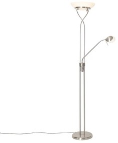 Stalowa lampa podłogowa z LED i ściemniaczem oraz lampką do czytania - Empoli