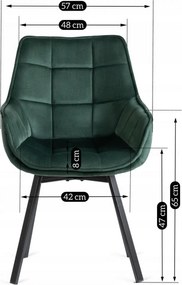 Krzesło Tapicerowane Obrotowe do Salonu LUNA Zielone Welurowe Nowoczesne Loft