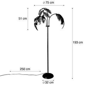 Lampa stojąca w stylu vintage złota 193 cm 3-światłowa - Botanica Rustykalny / Vintage Oswietlenie wewnetrzne