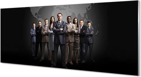 Szkło do Kuchni na Ścianę Mapa Świata z Sylwetkami Ludzi