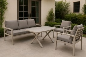 Doppler LIFE mocca - ogrodowy zestaw aluminiowy