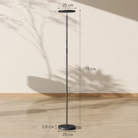 HOMCOM Lampa stojąca RGB Uplighter, ściemnialna z pilotem i sterowaniem dotykowym, obracana głowica 350°, czarna | Aosom PL