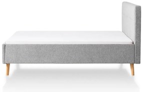Jasnoszare tapicerowane łóżko dwuosobowe 180x200 cm Smart – Meise Möbel