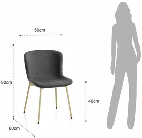 Ciemnoszare krzesła zestaw 2 szt. Snug – Tomasucci