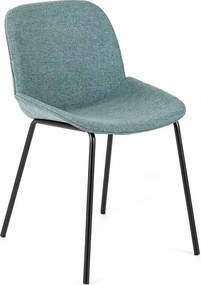 Komplet 4 krzeseł do jadalni "Sami" w kolorze akwamaryny z eleganckimi, nowoczesnymi, malowanymi metalowymi nogami