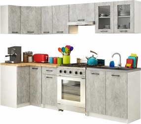 Komplet mebli kuchennych narożnych beton 300 cm Z3-W83