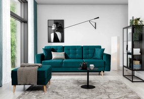Sofa rozkładana z funkcją spania ASGARD VELVET zielona ELTAP