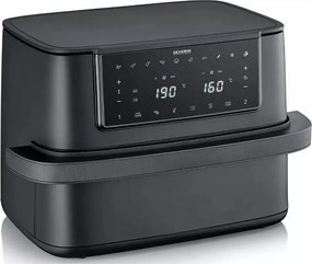 Frytkownica na gorące powietrze Severin FR2490 9L 2600W czarna, podwójna strefa Max Flex, ekran dotykowy, 10 programów, zdrowe gotowanie bez oleju