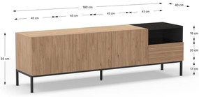 Szafka pod TV w naturalnym kolorze 180x55 cm Cailin – Marckeric