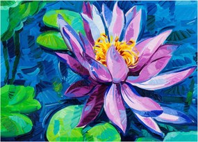 Obraz na szkle lilii wodnej na wodzie (70x50 cm)