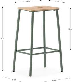 Zielone hokery zestaw 2 szt. (wysokość siedziska 65 cm) Abba – Marckeric