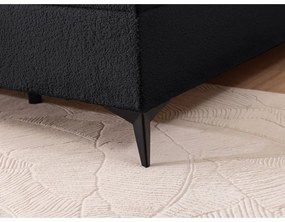 Czarne łóżko kontynentalne ze schowkiem 140x200 cm Ornes – Ropez