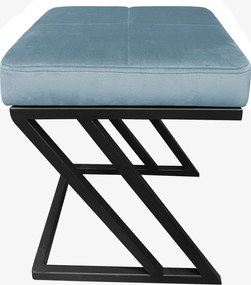 Pufa ZETA tkanina Welur loft ławka podnóżek metal