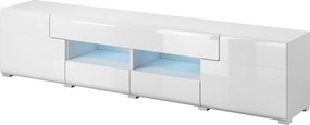 Szafka RTV stojąca IBIZA 208 cm do Salonu pod Telewizor 4 Szuflady - Biały