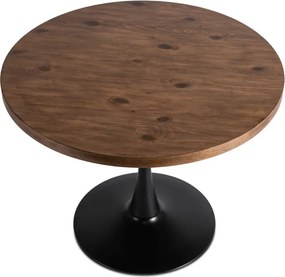 Stół Okrągły LINO 100 cm Dąb Rustykalny/Czarny Nowoczesny Loft