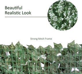 Outsunny sztuczny żywopłot dekoracja ściany 1,5 x 3 m ciemnozielony