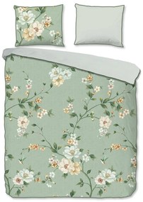 Zielona pościel dwuosobowa z satyny bawełnianej 200x220 cm Sizena – Descanso