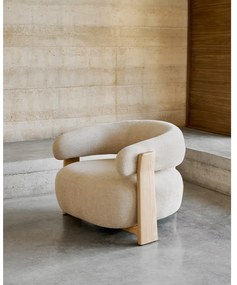 Beżowy fotel z tkaniny szenilowej Granite – Kave Home