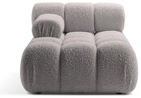 Jasnoszary moduł sofy z materiału bouclé (lewostronny) Bellis – Micadoni Home