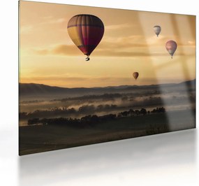 Obraz na szkle - latające balony (70x50 cm)