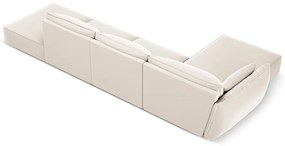 Beżowy aksamitny narożnik (lewostronny/z szezlongiem) Vanda – Mazzini Sofas