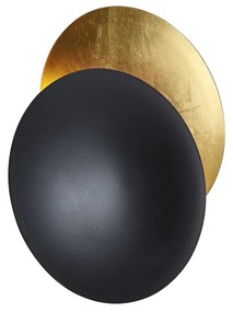 Nowoczesny Kinkiet / Lampa scienna czarny ze złotym 34,5 cm 2-źródła światła - Sunrise Nowoczesny Oswietlenie wewnetrzne