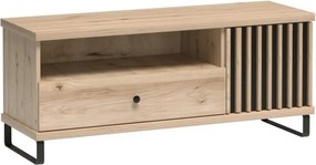 Szafka RTV stojąca ALMERIA 124 cm do Salonu pod Telewizor z 1 Szufladą - Dąb artisan