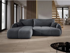 Narożnik COCO z funkcją spania, poduszkami i pojemnikiem Cloud 91 Ciemny Szary