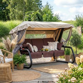 Huśtawka ogrodowa z moskitierą Venezia Lux Black Edition H047-04PB PATIO