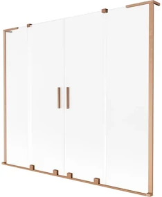 Mexen Velar L Duo parawan nawannowy 2-skrzydłowy rozsuwany 170 x 150 cm, szron, miedź szczotkowana - 896-170-003-32-65