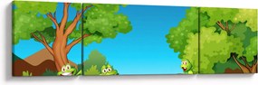 Obraz  - Wesołe żaby (170x50 cm)