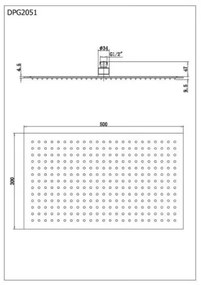 Deszczownica prostokątna DPG2051Super płaska - 50 x 30 cm