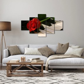 Obraz - Fortepian i róże (125x70 cm)