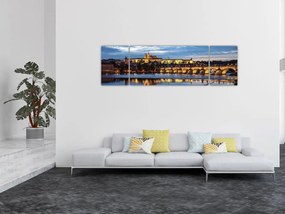 Obraz Zamku Praskiego i Mostu Karola (170x50 cm)
