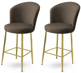 Zestaw krzeseł barowych Fora Anthracite and Gold,2 szt., 2 szt.